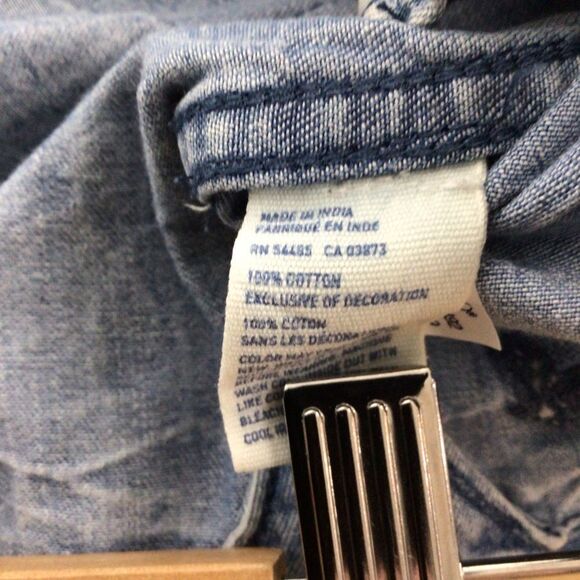 American eagle outfitters jeans button down shirt BLUE denim XS 100% cotton AEO - Picture 4 of 9